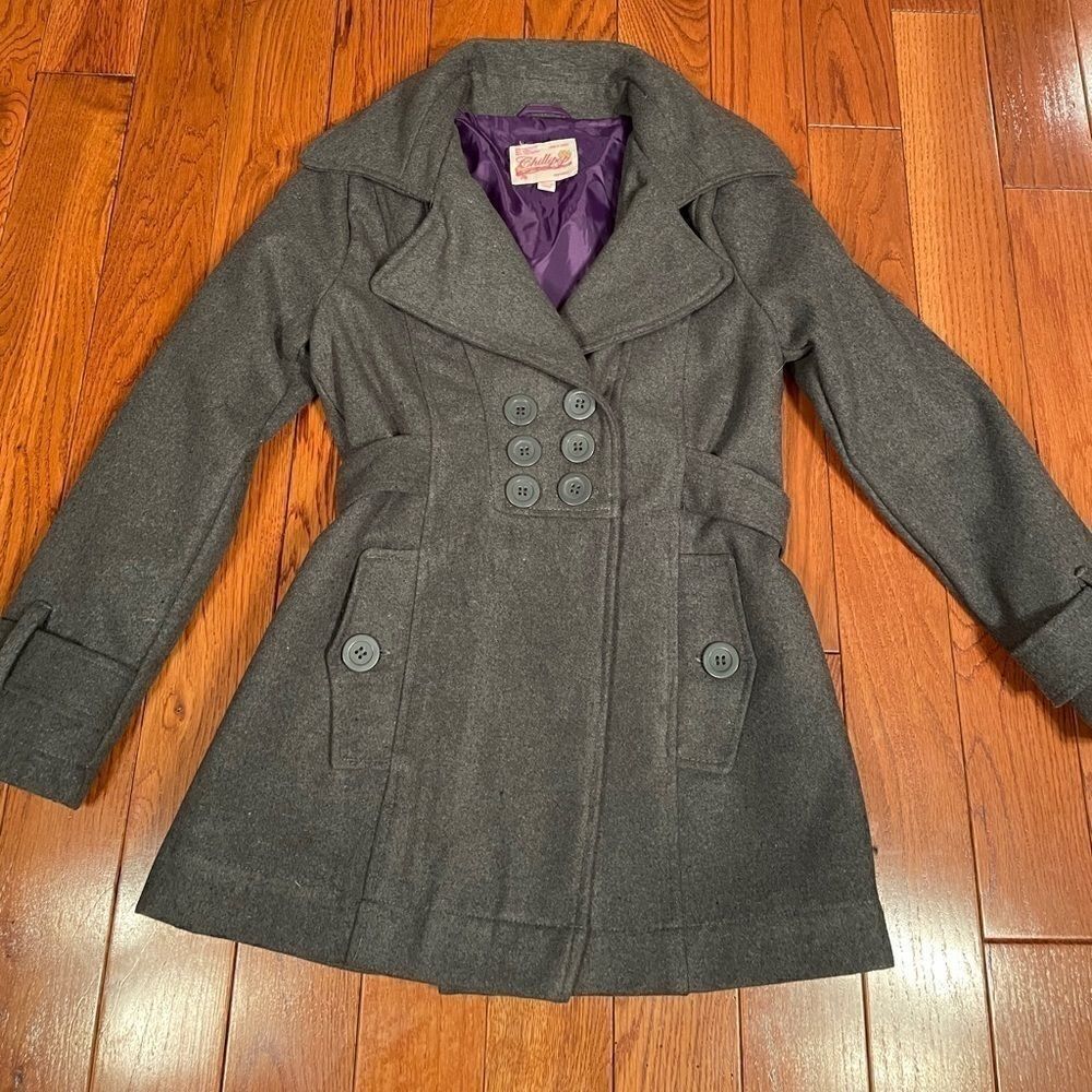 GRAY PEA COAT SIZE 10/12 - Picture 2 of 6